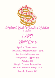 Letter and  Number Cakes